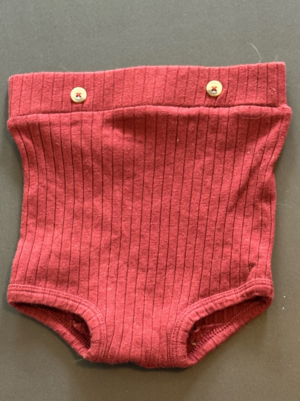 kate quinn Maroon Ribbed Baby Bloomer Shorts